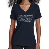 Dallas Cowboys Starter Women's Groovy Script V-Neck T-Shirt Navy