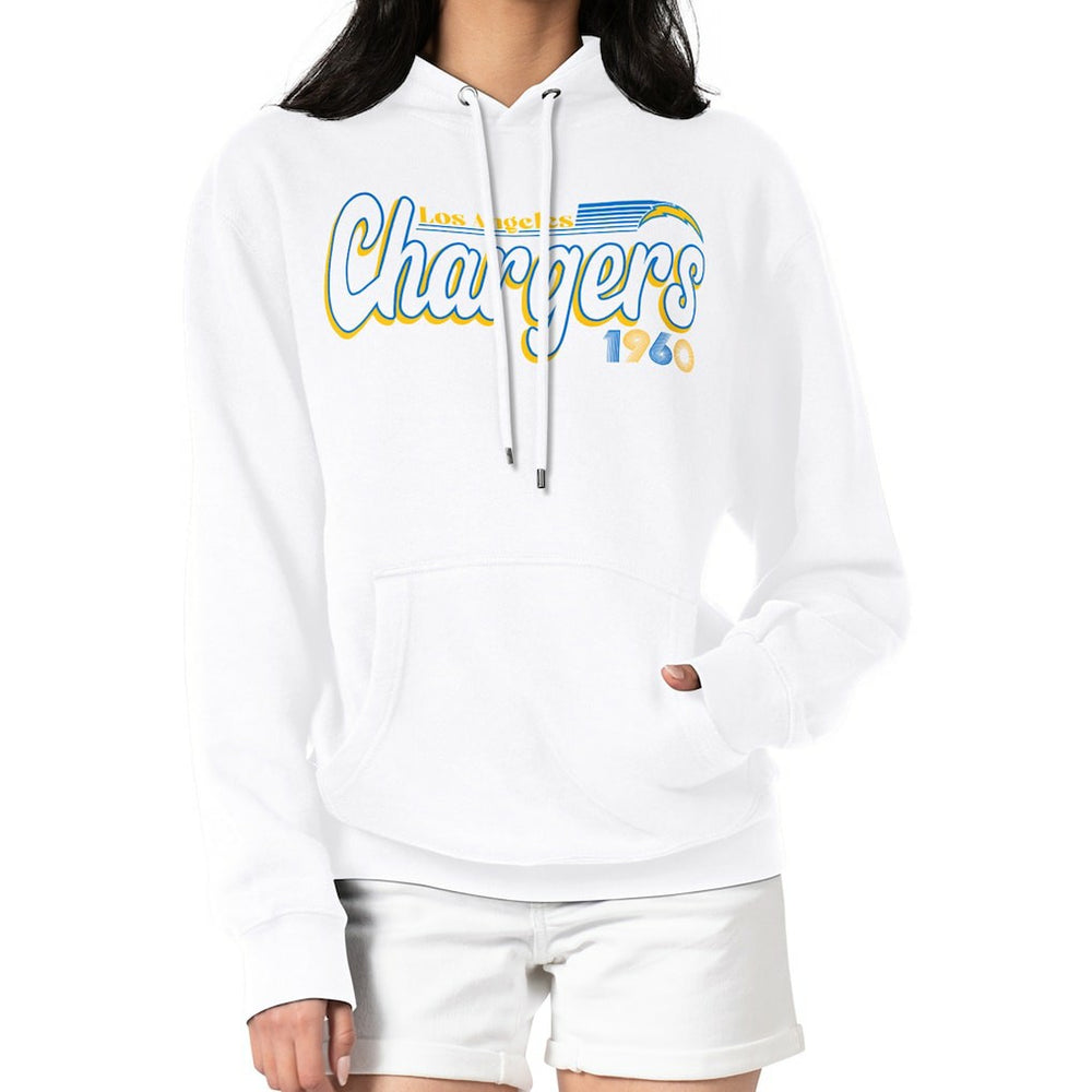 Los Angeles Chargers Starter Women's Groovy Script Pullover Hoodie White