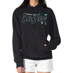 Philadelphia Eagles Starter Women's Groovy Script Pullover Hoodie Black