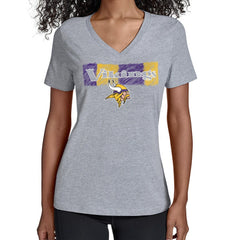 Minnesota Vikings Starter Women's Color Shading V-Neck T-Shirt Gray