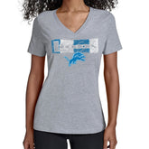 Detroit Lions Starter Women's Color Shading V-Neck T-Shirt Gray