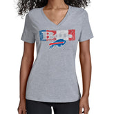 Buffalo Bills Starter Women's Color Shading V-Neck T-Shirt Gray