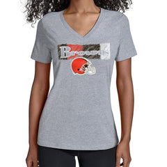 Cleveland Browns Starter Women's Color Shading V-Neck T-Shirt Gray