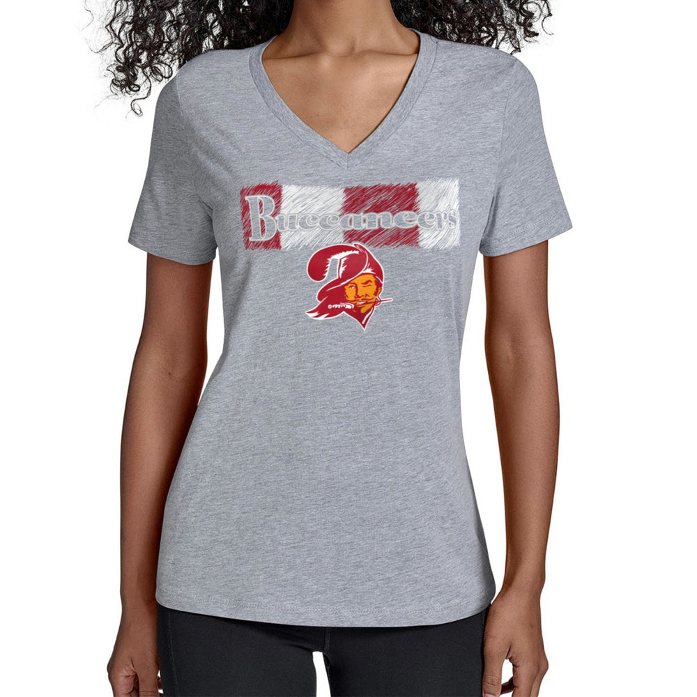 Tampa Bay Buccaneers Starter Women's Color Shading V-Neck T-Shirt Gray