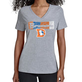 Denver Broncos Starter Women's Color Shading V-Neck T-Shirt Gray