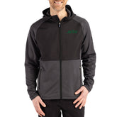 New York Jets Cutter & Buck Peshastin Eco Fleece Recycled Raglan Full-Zip Tri-Blend Hybrid Jacket Heather Black