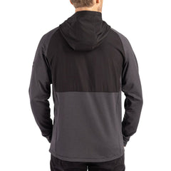 Pittsburgh Steelers Cutter & Buck Peshastin Eco Fleece Recycled Raglan Full-Zip Tri-Blend Hybrid Jacket Heather Black