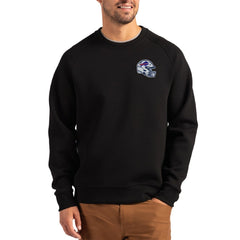 Buffalo Bills Cutter & Buck Helmet Roam Recycled Raglan Pullover Sweatshirt Black