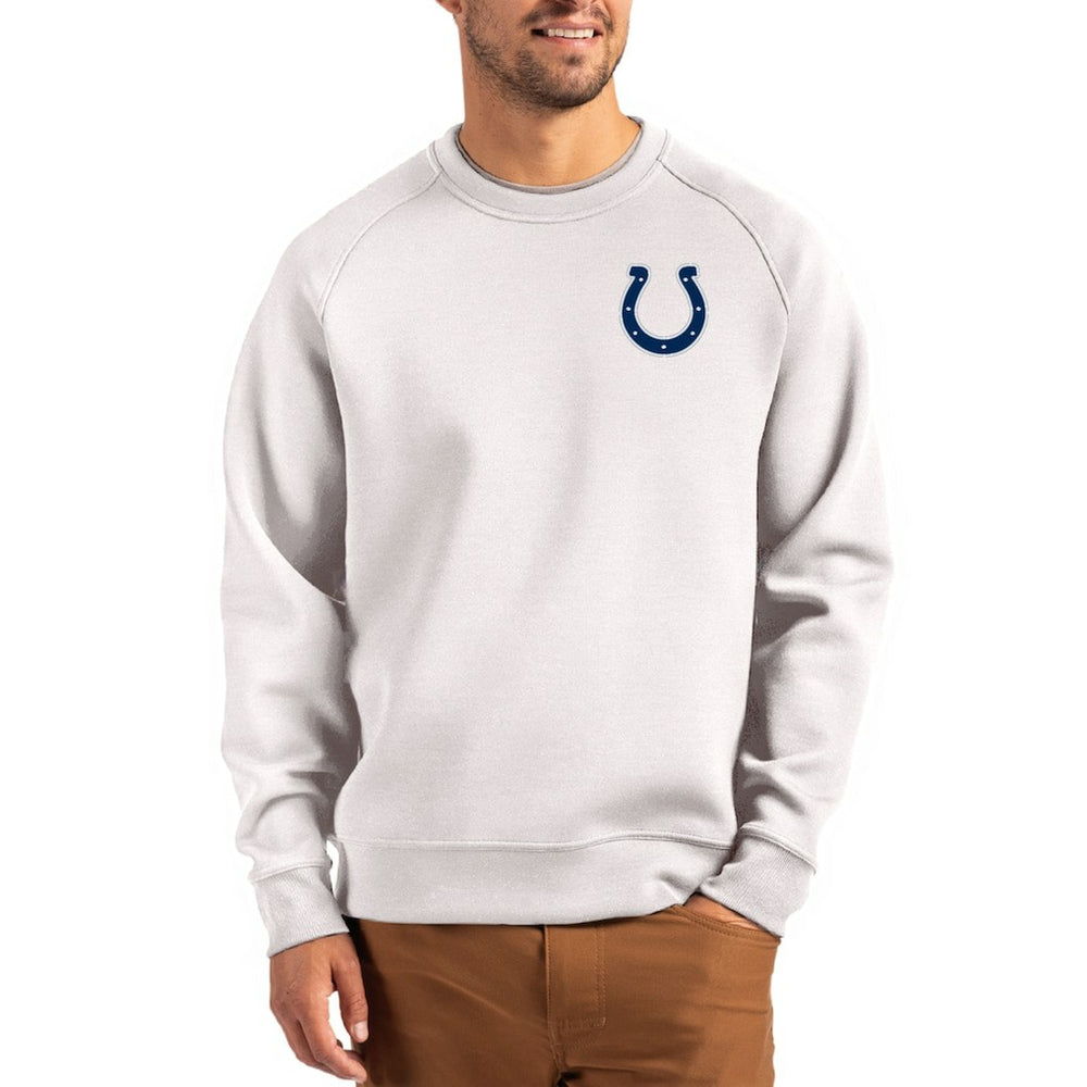 Indianapolis Colts Cutter & Buck Primary Logo Roam Recycled Raglan Pullover Sweatshirt Gray