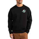 Miami Dolphins Cutter & Buck Primary Logo Roam Recycled Raglan Pullover Sweatshirt Black