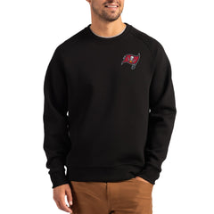 Tampa Bay Buccaneers Cutter & Buck Primary Logo Roam Recycled Raglan Pullover Sweatshirt Black