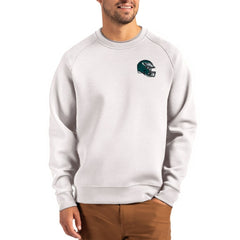 Philadelphia Eagles Cutter & Buck Helmet Roam Recycled Raglan Pullover Sweatshirt Gray