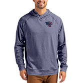 Jacksonville Jaguars Cutter & Buck Adapt Americana Knit Recycled Raglan Pullover Hoodie Heather Navy
