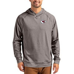 Kansas City Chiefs Cutter & Buck Adapt Knit Recycled Raglan Pullover Hoodie Heather Gray
