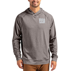 New York Giants Cutter & Buck Adapt Knit Recycled Raglan Pullover Hoodie Heather Gray