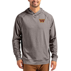 Washington Commanders Cutter & Buck Adapt Knit Recycled Raglan Pullover Hoodie Heather Gray