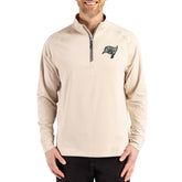 Tampa Bay Buccaneers Cutter & Buck Adapt Eco Knit Stretch Recycled Quarter-Zip Pullover Tan