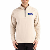 Seattle Seahawks Cutter & Buck Adapt Eco Knit Stretch Recycled Quarter-Zip Pullover Tan