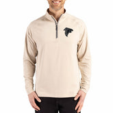 Atlanta Falcons Cutter & Buck Adapt Eco Knit Stretch Recycled Quarter-Zip Pullover Tan