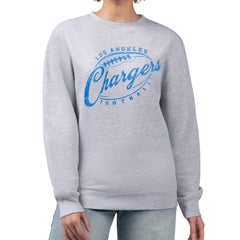 Los Angeles Chargers G-III 4Her by Carl Banks Women's Distressed Graphics Fleece Pullover Sweatshirt Gray