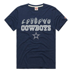 Dallas Cowboys Homage Unisex NFL ASL Collection by Love Sign Tri-Blend T-Shirt Navy