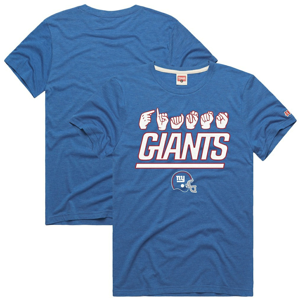 New York Giants Homage Unisex NFL ASL Collection by Love Sign Tri-Blend T-Shirt Royal
