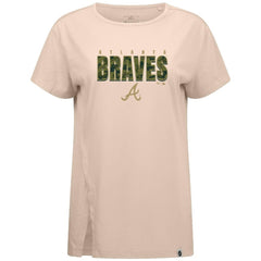 Atlanta Braves Levelwear Women's Influx Protect W T-Shirt - Khaki T-shirts