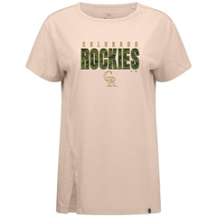Colorado Rockies Levelwear Women's Influx Protect W T-Shirt - Khaki T-shirts
