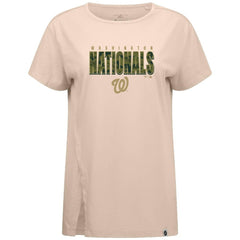 Washington Nationals Levelwear Women's Influx Protect W T-Shirt - Khaki T-shirts