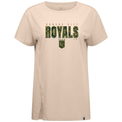Kansas City Royals Levelwear Women's Influx Protect W T-Shirt - Khaki T-shirts