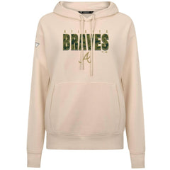 Atlanta Braves Levelwear Women's Adorn Protect W Pullover Hoodie - Khaki Hoodies