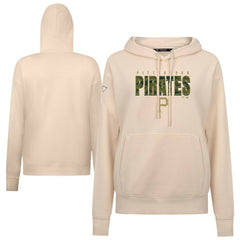 Pittsburgh Pirates Levelwear Women's Adorn Protect W Pullover Hoodie - Khaki Hoodies