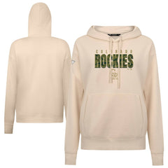 Colorado Rockies Levelwear Women's Adorn Protect W Pullover Hoodie - Khaki Hoodies
