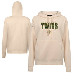 Minnesota Twins Levelwear Women's Adorn Protect W Pullover Hoodie - Khaki Hoodies