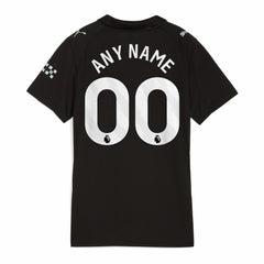 Manchester City Women's 2025/26 Away Replica Custom Jersey Black sale