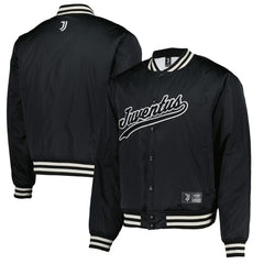 Juventus Collegiate Sateen Full-Snap Jacket Black