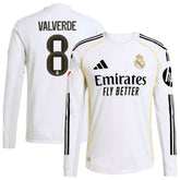 Federico Valverde Real Madrid 2025/26 Home Long Sleeve Jersey White