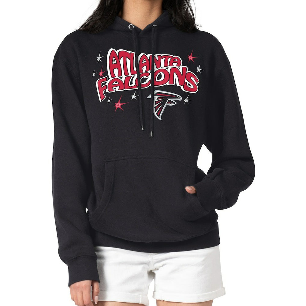Atlanta Falcons Starter Women's Fireworks Fleece Pullover Hoodie Black