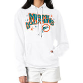 Miami Dolphins Starter Women's Fireworks Fleece Pullover Hoodie White