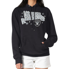 Las Vegas Raiders Starter Women's Fireworks Fleece Pullover Hoodie Black