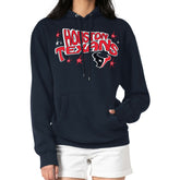 Houston Texans Starter Women's Fireworks Fleece Pullover Hoodie Navy