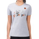 Cincinnati Bengals G-III 4Her by Carl Banks Women's Super-Slim Fit Lightweight Shadow Logo T-Shirt Gray