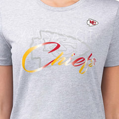 Kansas City Chiefs G-III 4Her by Carl Banks Women's Super-Slim Fit Lightweight Shadow Logo T-Shirt Gray