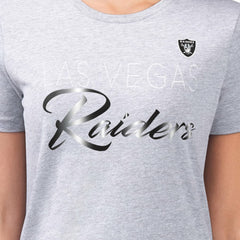 Las Vegas Raiders G-III 4Her by Carl Banks Women's Super-Slim Fit Lightweight Shadow Logo T-Shirt Gray