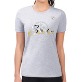 Pittsburgh Steelers G-III 4Her by Carl Banks Women's Super-Slim Fit Lightweight Shadow Logo T-Shirt Gray