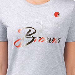 Cleveland Browns G-III 4Her by Carl Banks Women's Super-Slim Fit Lightweight Shadow Logo T-Shirt Gray
