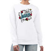 Jacksonville Jaguars G-III 4Her by Carl Banks Women's Roses Fleece Tri-Blend Pullover Sweatshirt White