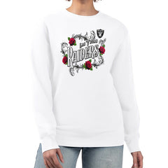 Las Vegas Raiders G-III 4Her by Carl Banks Women's Roses Fleece Tri-Blend Pullover Sweatshirt White