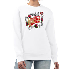 San Francisco 49ers G-III 4Her by Carl Banks Women's Roses Fleece Tri-Blend Pullover Sweatshirt White