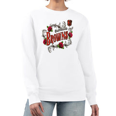 Cleveland Browns G-III 4Her by Carl Banks Women's Roses Fleece Tri-Blend Pullover Sweatshirt White